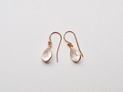 Gem Collection: Rosenquarz Ohrhänger Facette | vergoldet, rosévergoldet, silber - Mia&Martha by Katja Schmalen