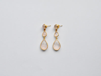 Gem Collection: Rosenquarz Ohrstecker vergoldet - Mia&Martha by Katja Schmalen
