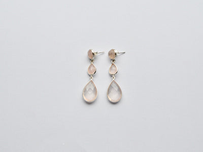 Gem Collection: Rosenquarz Ohrstecker | vergoldet, rosévergoldet, silber