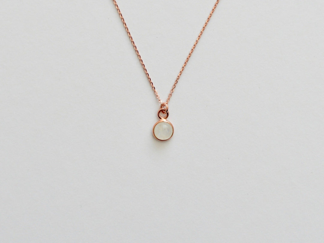 Gem Dots: Mondstein Kette | vergoldet, rosévergoldet, silber