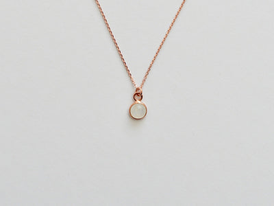 Gem Dots: Mondstein Kette | vergoldet, rosévergoldet, silber
