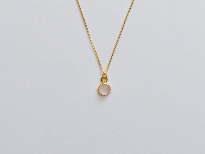 Gem Dots: Rosenquarz Kette | vergoldet, rosévergoldet, silber