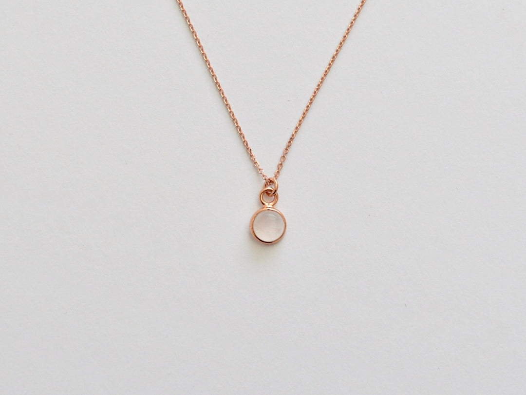 Gem Dots: Rosenquarz Kette | vergoldet, rosévergoldet, silber