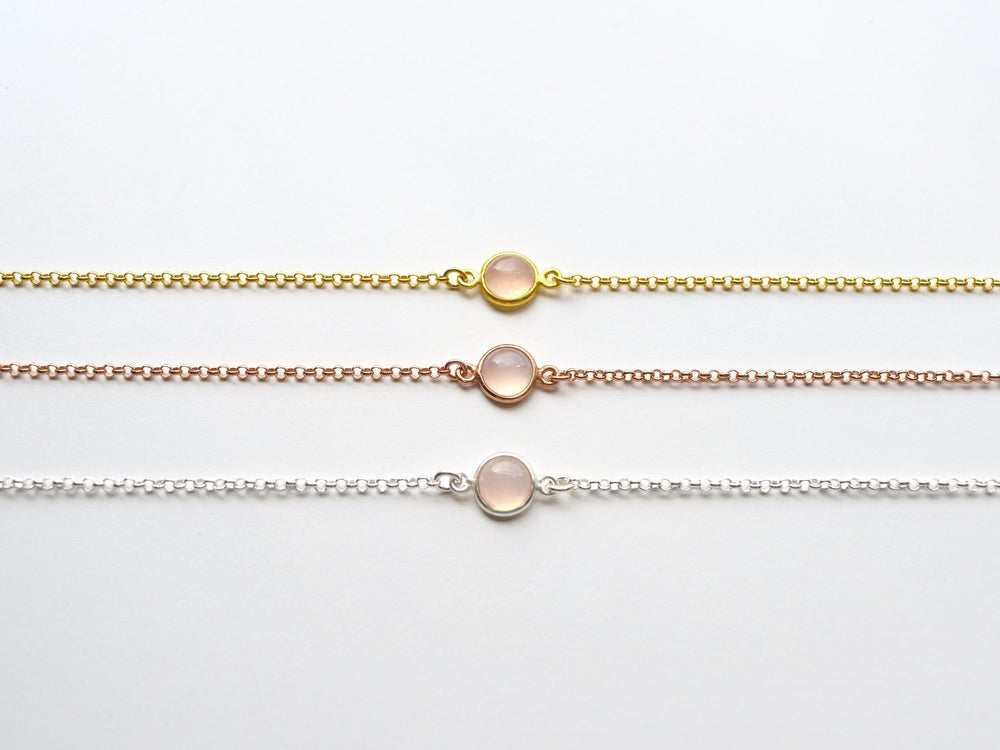 Gem Dots: Rosa Chalcedon Armband | vergoldet, rosévergoldet, silber - Mia&Martha by Katja Schmalen