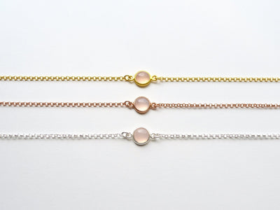 Gem Dots: Rosa Chalcedon Armband | vergoldet, rosévergoldet, silber - Mia&Martha by Katja Schmalen