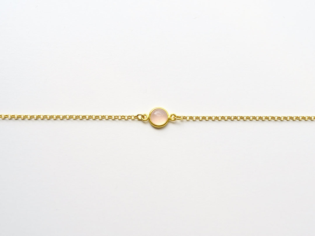 Gem Dots: Rosa Chalcedon Armband | vergoldet, rosévergoldet, silber - Mia&Martha by Katja Schmalen