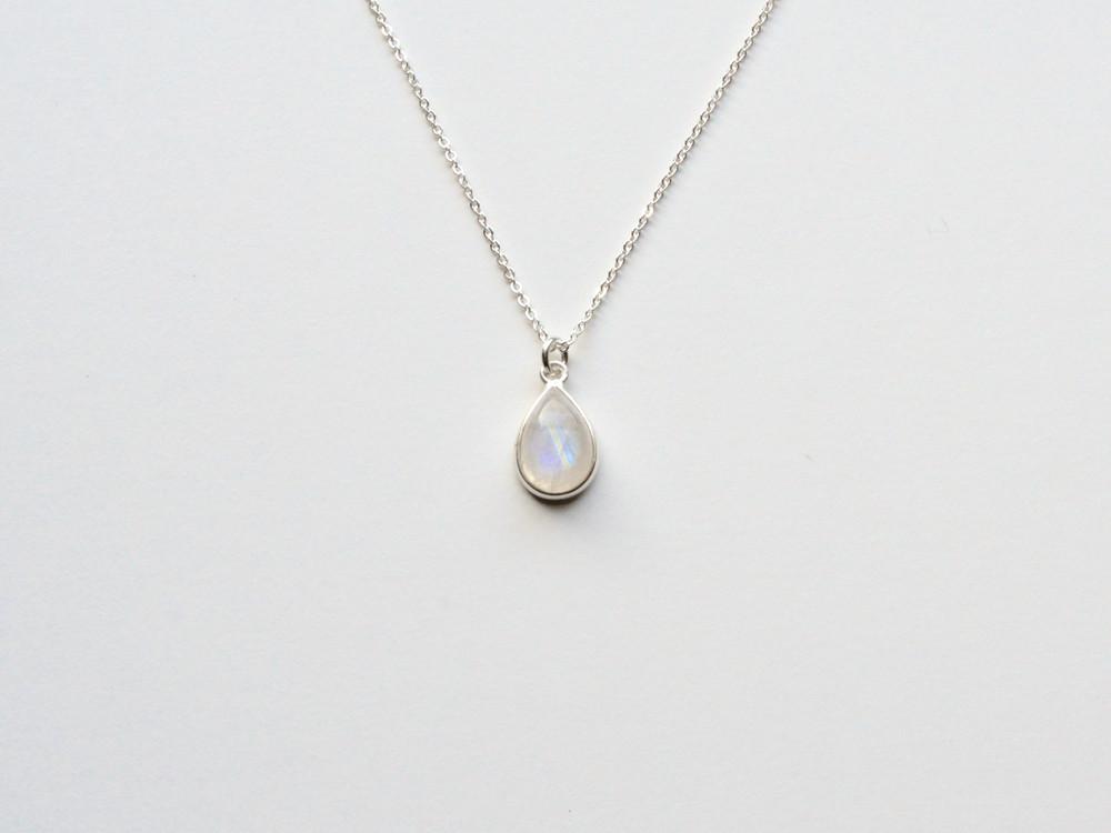 Gem Drops: Mondstein Kette | vergoldet, rosévergoldet, silber