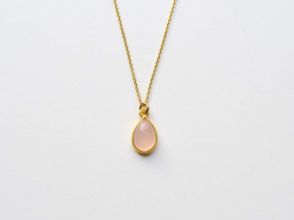 Gem Drops: Rosa Chalcedon Kette | vergoldet, rosévergoldet, silber - Mia&Martha by Katja Schmalen