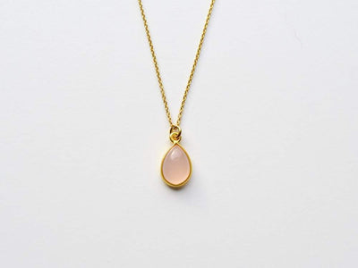 Gem Drops: Rosa Chalcedon Kette | vergoldet, rosévergoldet, silber - Mia&Martha by Katja Schmalen