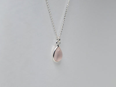 Gem Drops: Rosenquarz Kette | vergoldet, rosévergoldet, silber