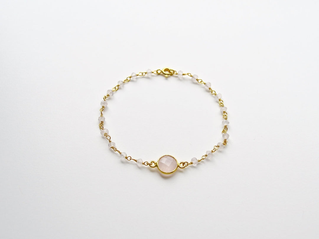 Gems & Gems: Zartes Rosenquarz Armband vergoldet - Mia&Martha by Katja Schmalen