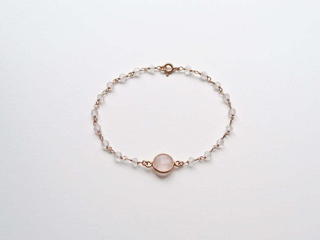 Gems & Gems: Zartes Rosenquarz Armband | vergoldet, rosévergoldet, silber - Mia&Martha by Katja Schmalen