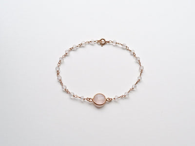 Gems & Gems: Zartes Rosenquarz Armband | vergoldet, rosévergoldet, silber - Mia&Martha by Katja Schmalen