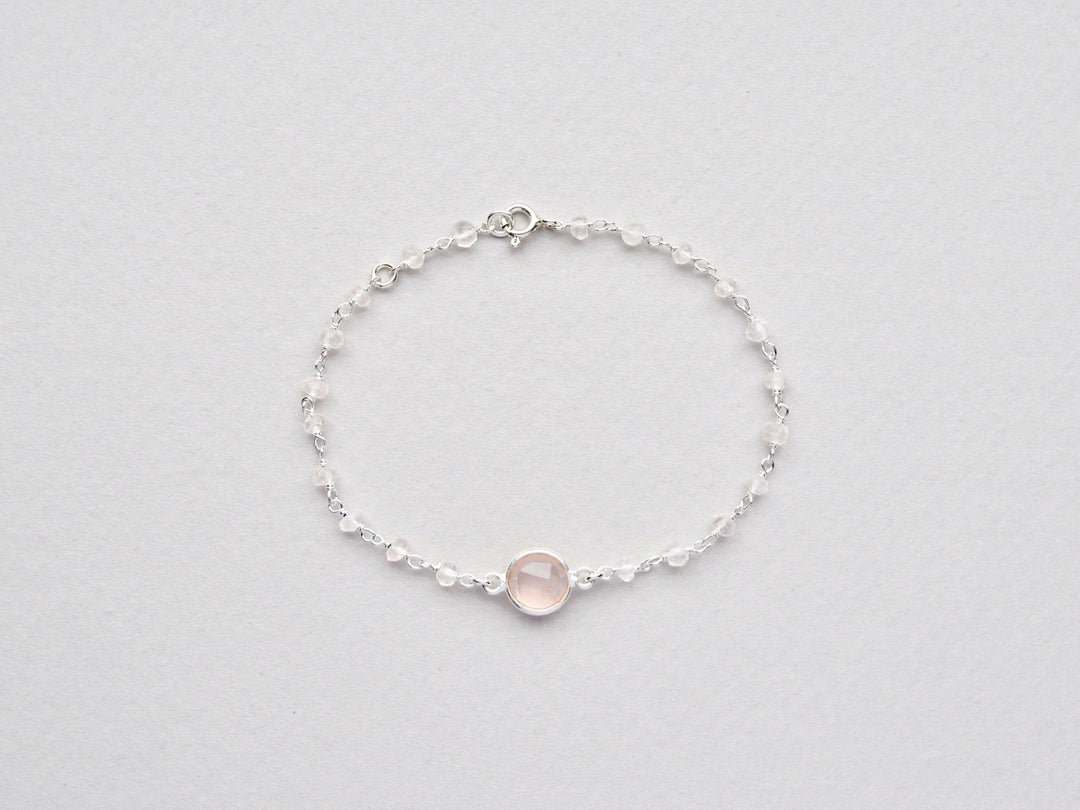 Gems & Gems: Zartes Rosenquarz Armband | vergoldet, rosévergoldet, silber - Mia&Martha by Katja Schmalen