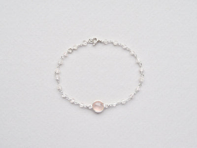 Gems & Gems: Zartes Rosenquarz Armband | vergoldet, rosévergoldet, silber - Mia&Martha by Katja Schmalen