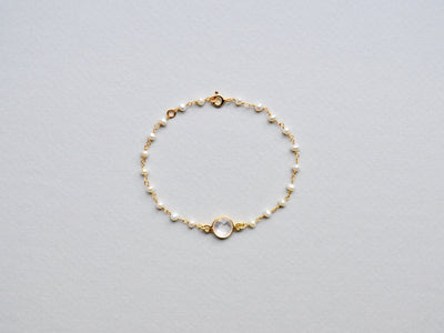 Gems & Pearls: Perlen und Rosenquarz Armband vergoldet - Mia&Martha by Katja Schmalen