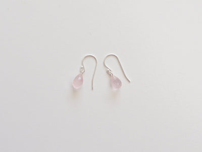 Gentle Drops: Zarte Rosenquarz Ohrringe | vergoldet, rosévergoldet, silber