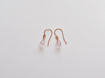 Gentle Drops: Zarte Rosenquarz Ohrringe | vergoldet, rosévergoldet, silber