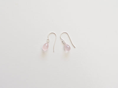 Gentle Drops: Zarte Rosenquarz Ohrringe | vergoldet, rosévergoldet, silber