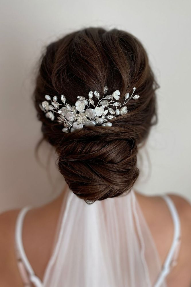 Kercisbeauty Blume Kristall Stirnband – Silberfarben, Mit Perlen Für Hochzeit & Besondere Anlässe