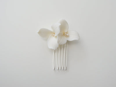 Lillie: Kleiner Haarkamm mit echten Perlen | Farbe gold oder silber