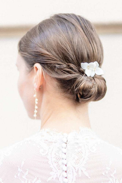 Lillie: Kleiner Haarkamm mit echten Perlen | Farbe gold oder silber