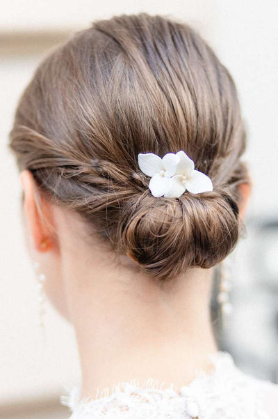 Lillie: Kleiner Haarkamm mit echten Perlen | Farbe gold oder silber