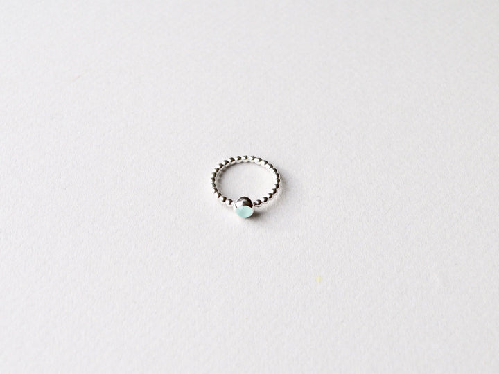 Mini Gem Dot: Aqua Chalcedon Ring Dotty silber - Mia&Martha by Katja Schmalen