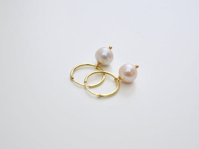 Natural Pearls: Perlen Creolen round | vergoldet, rosévergoldet, silber