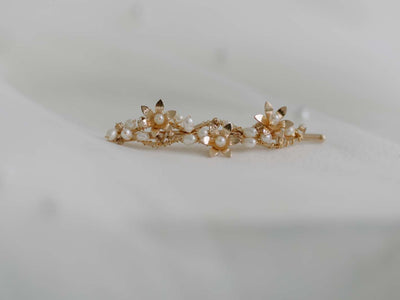 Natural Pearls: Perlen Haarspange Heli | Farbe gold