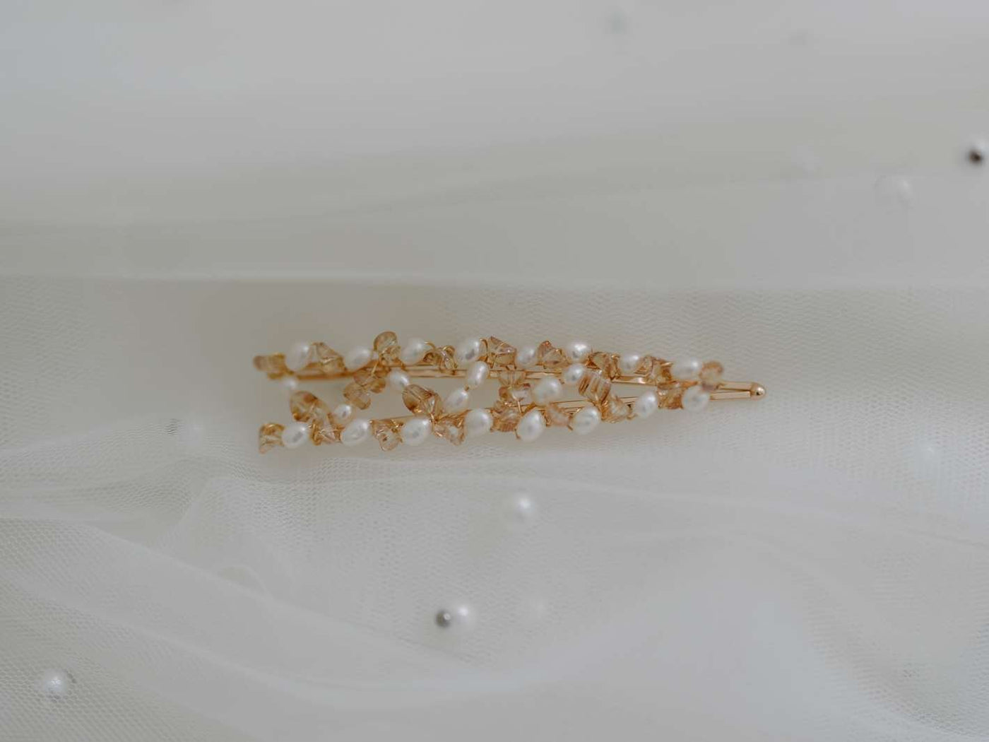 Natural Pearls: Perlen Haarspange Neni | Farbe gold