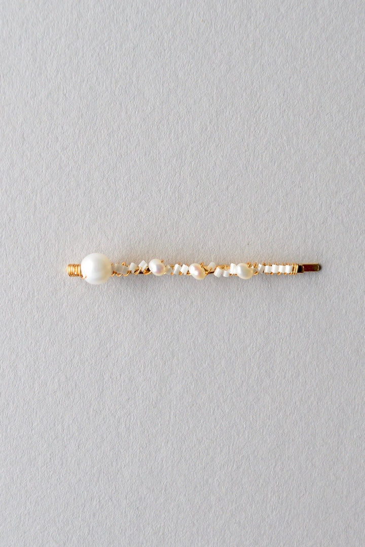 Natural Pearls: Perlen Haarspange Elvy | Farbe gold