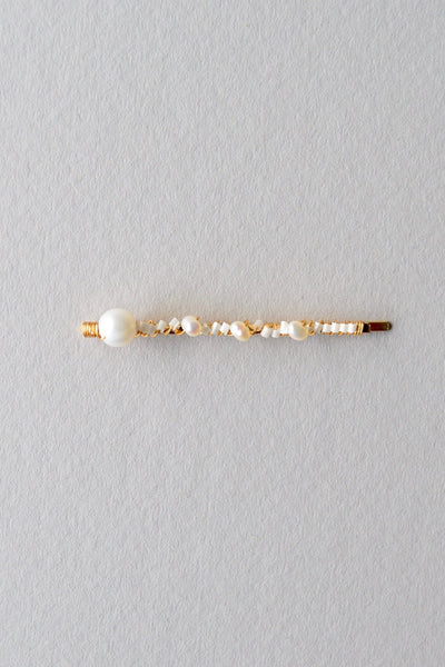 Natural Pearls: Perlen Haarspange Elvy | Farbe gold