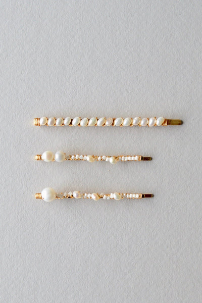 Natural Pearls: Perlen Haarspange Elvy | Farbe gold