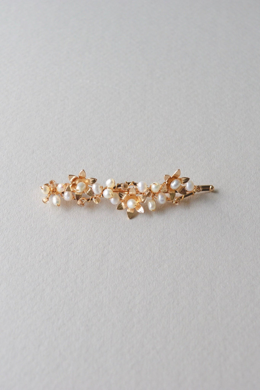 Natural Pearls: Perlen Haarspange Kina | Farbe gold