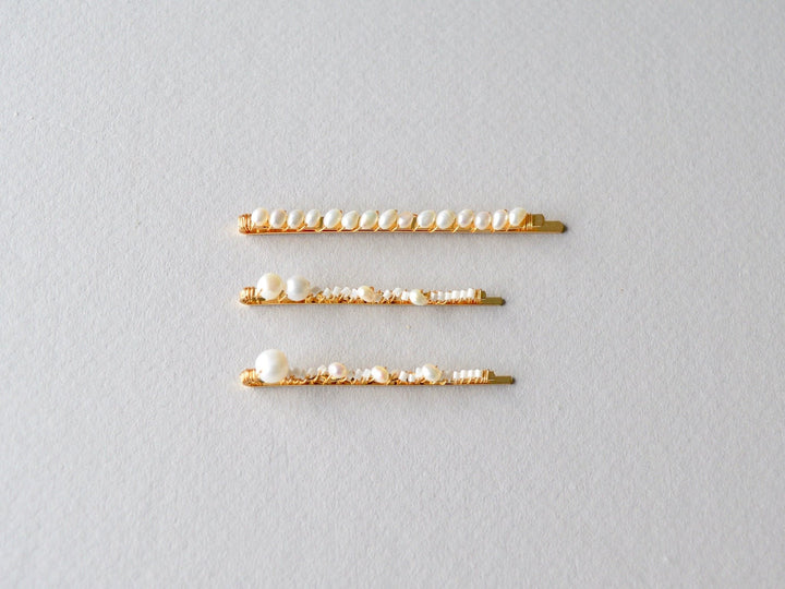 Natural Pearls: Perlen Haarspange Lovis | Farbe gold