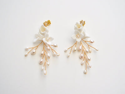 Ohrstecker Astrée mit echten Perlen | Farbe gold