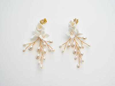 Ohrstecker Astrée mit echten Perlen | Farbe gold