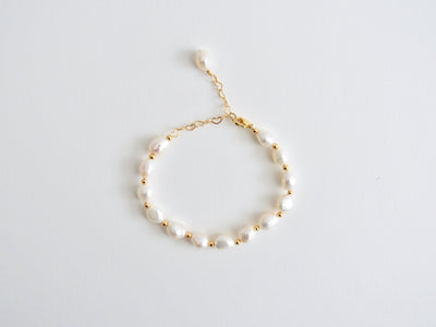 Pearl Collection: Perlenarmband Hearts | vergoldet