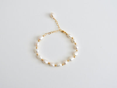 Pearl Collection: Perlenarmband Hearts | vergoldet