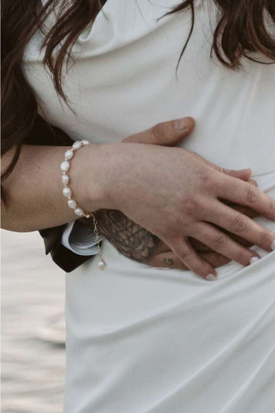 Pearl Collection: Perlenarmband Hearts | vergoldet