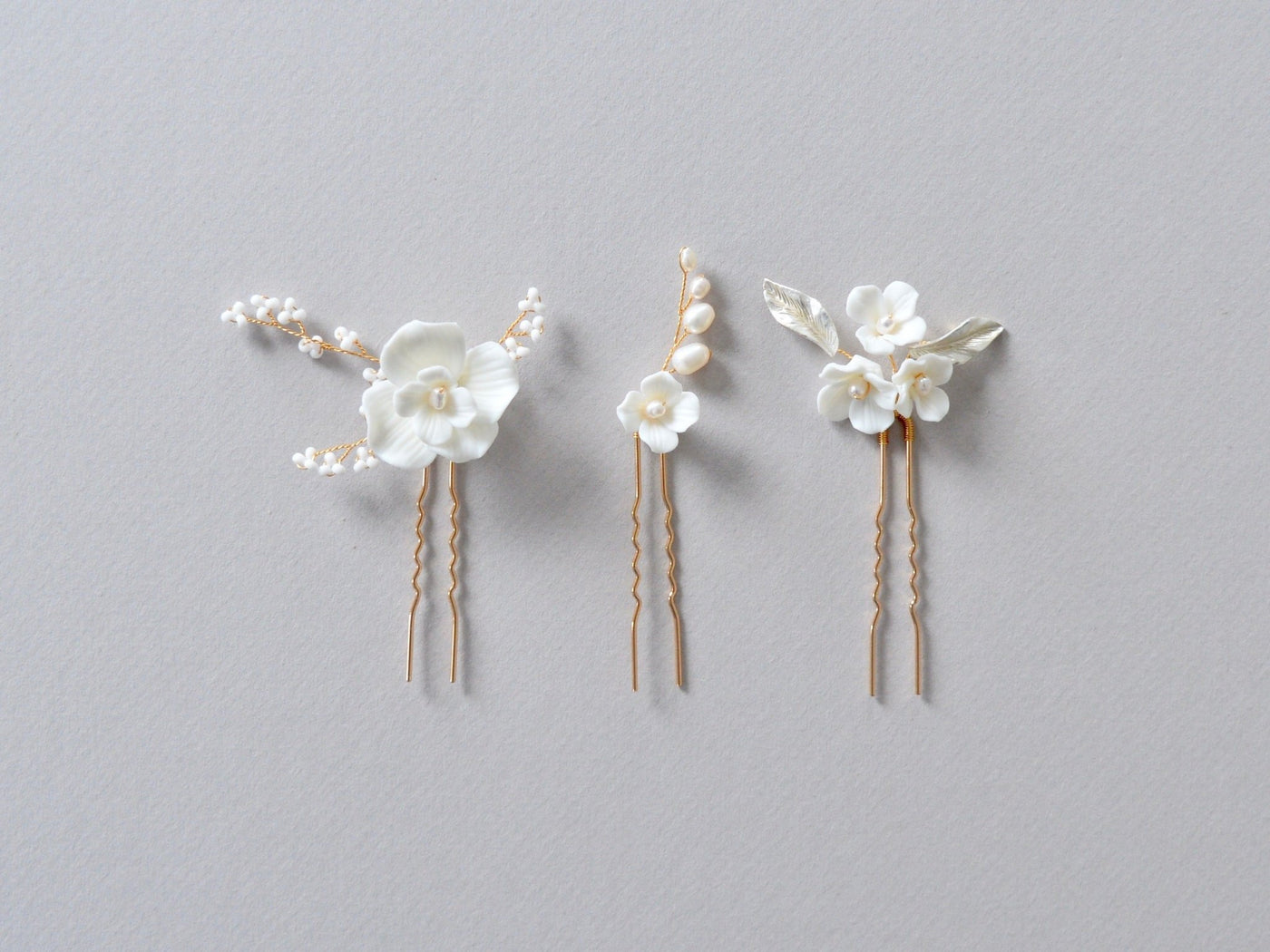 Pétale: 3 verschiedene Haarnadeln | Farbe gold - Mia&Martha by Katja Schmalen