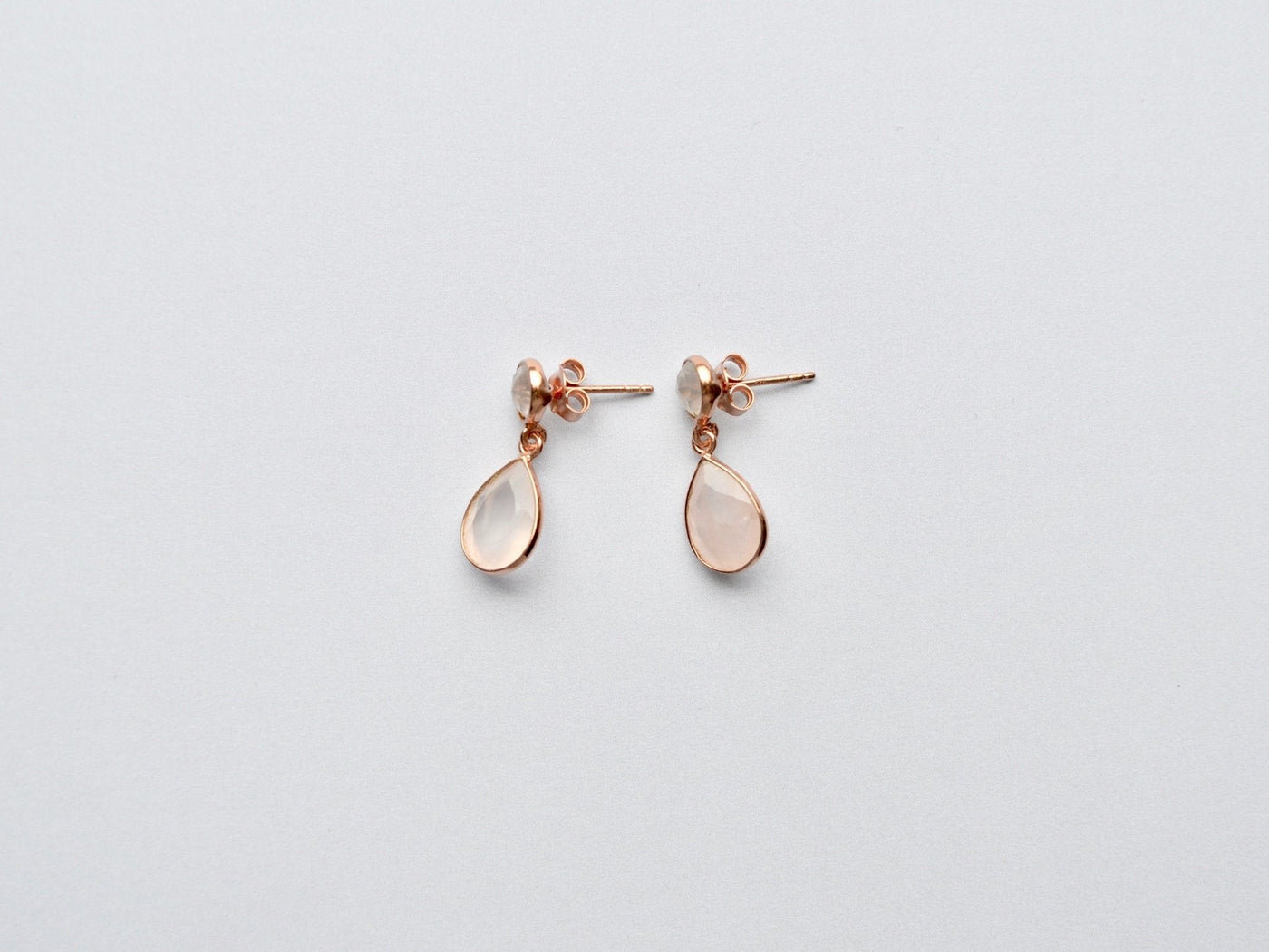 Facette: Rosenquarz Ohrstecker | vergoldet, rosévergoldet, silber