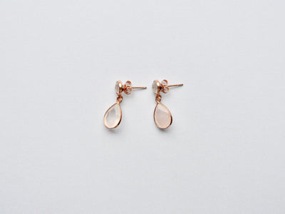 Facette: Rosenquarz Ohrstecker | vergoldet, rosévergoldet, silber