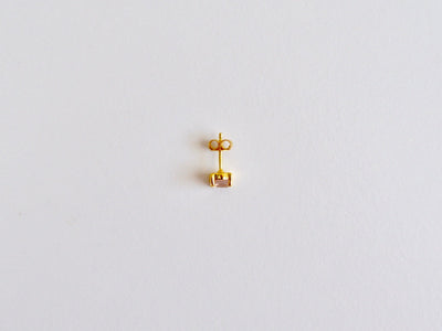 Round Gems: Rosenquarz Ohrstecker Prong | vergoldet, rosévergoldet, silber