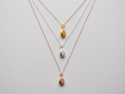 Sealife Collection: Cowrie Muschel Kette | vergoldet, rosévergoldet, silber - Mia&Martha by Katja Schmalen