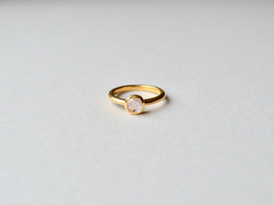 Square Dot: Facettierter Rosenquarz Ring vergoldet - Mia&Martha by Katja Schmalen