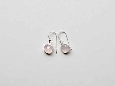 Square Dots: Rosenquarz Ohrhänger | vergoldet, rosévergoldet, silber - Mia&Martha by Katja Schmalen