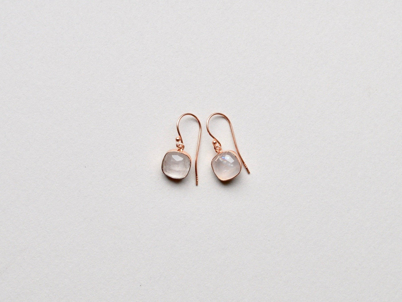 Square Dots: Rosenquarz Ohrhänger | vergoldet, rosévergoldet, silber - Mia&Martha by Katja Schmalen