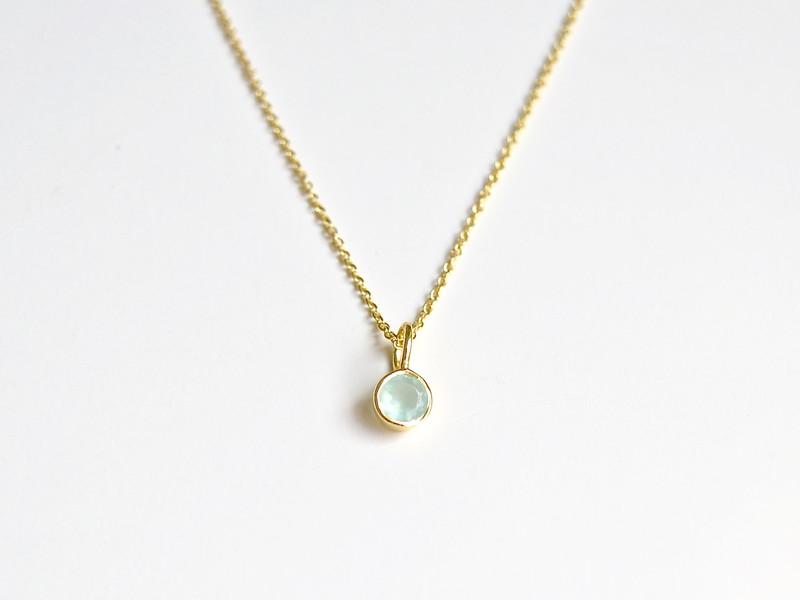 Tiny Gems: Aqua Chalcedon Kette vergoldet - Mia&Martha by Katja Schmalen